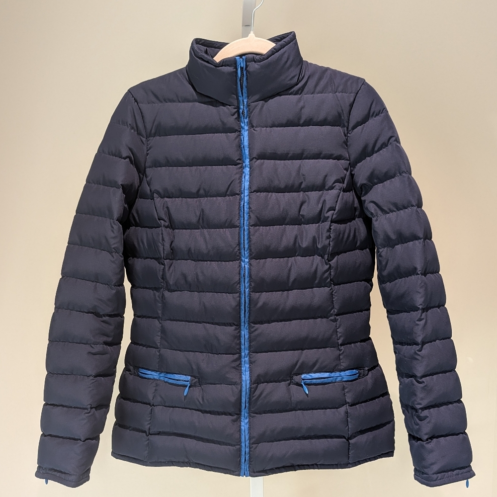 Boden Women's Sz 6 Down Filled Puffer Quilted Jacket Coat Navy Blue
